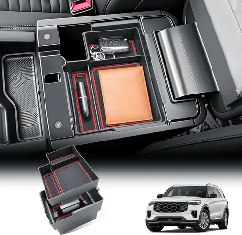 Vista 13 de BIBIBO Organizador de consola central Ford Explorer 2025 2026 2027