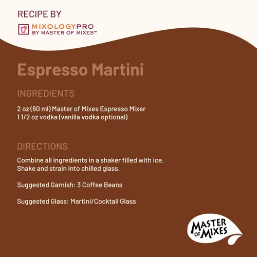 Vista 4 de Master of Mixes Mezcla de bebida espresso, lista para usar, botella de 1 litro (33.8 onzas líquidas)