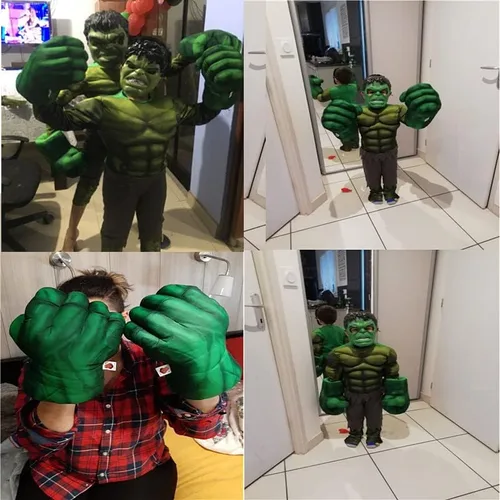 Vista 8 de andylu Guantes de manos de superhéroe, peluche suave de héroe de boxeo para niños, accesorios de disfraz de superhéroe de felpa para manos