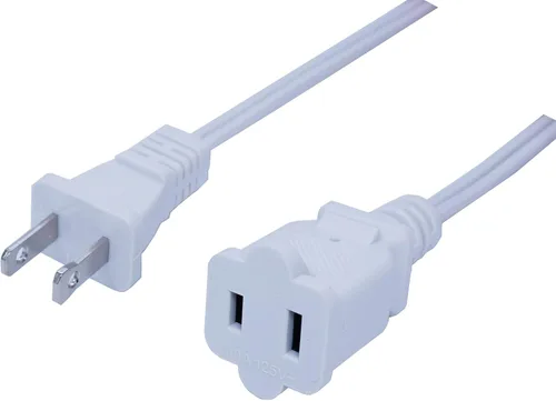 Vista 12 de Cable de extensión pequeño de 3 pies, corto de dos puntas, negro macho hembra 18 AWG cable de alimentación de CA polarizado para interiores, NEMA