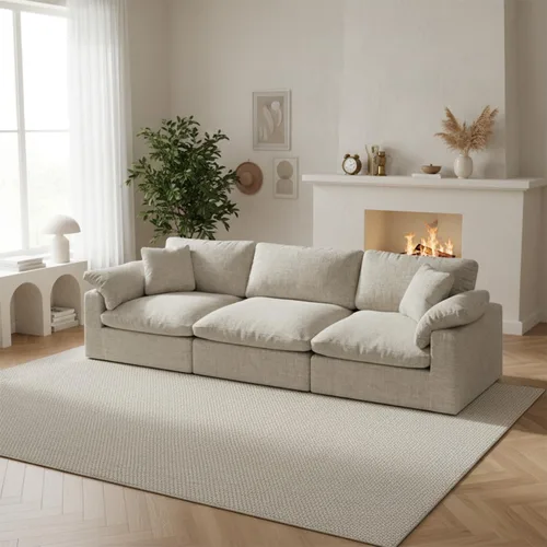 Vista 52 de Sofá modular modular con asiento profundo extra cómodo, sofás modernos negros para sala de estar, apartamento, oficina, espacio pequeño