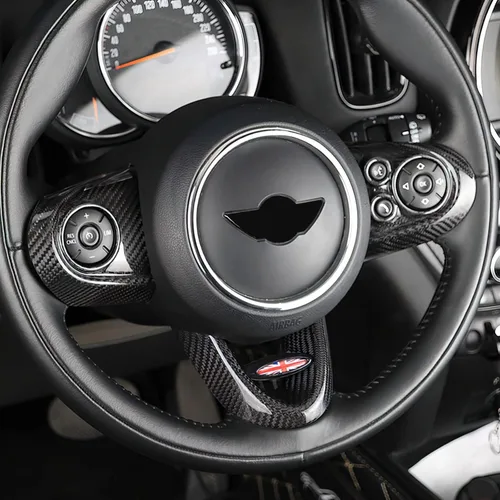 Vista 4 de AIRSPEED Pegatinas de Botón del Volante de Automóvil de Fibra de Carbono para Mini Cooper Clubman F54 F55 F56 F60 Countryman Cabrio F57 Accesorios