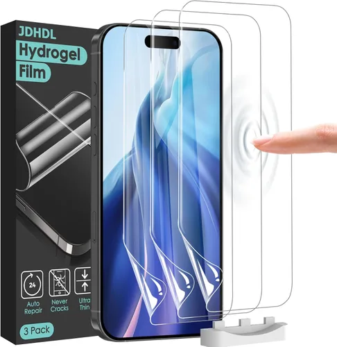 Vista 7 de Paquete de 2 protectores de pantalla de película de hidrogel JDHDL para iPhone 14 Pro Max/iPhone 14 Plus/iPhone 13 Pro Max (6.7 pulgadas), protector