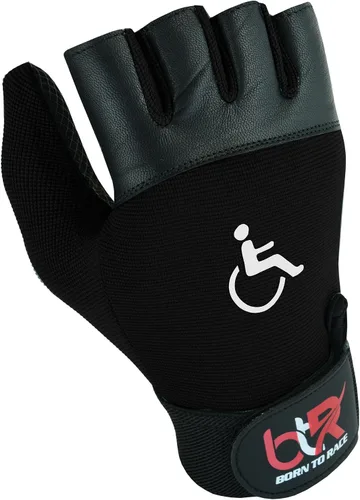 Vista 8 de BTR Guantes para Silla de Ruedas para Hombres y Mujeres Guantes para Movilidad y Discapacidad con Diseño Transpirable, Ligero, Agarre Negro