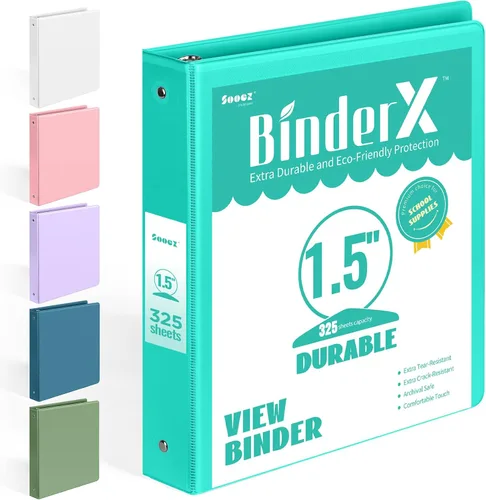 Vista 37 de BinderX - Carpeta de 3 anillos redondos extraduradera de 1 pulgada, se adapta a 175 hojas de papel de 8.5 x 11 pulgadas, cubierta personalizable