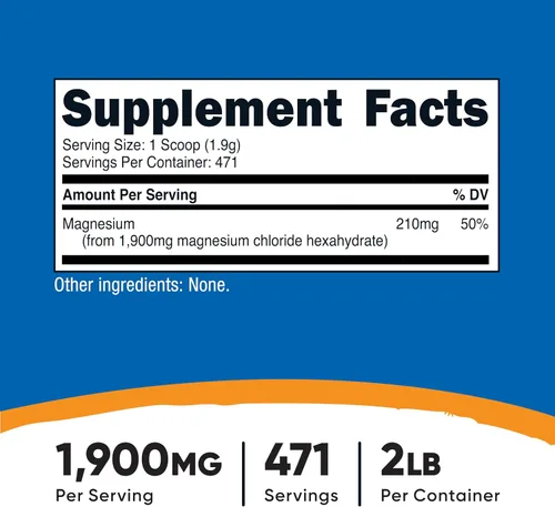 Vista 2 de Nutricost Cloruro de magnesio (2 libras) - Sin gluten, vegetariano, sin OMG
