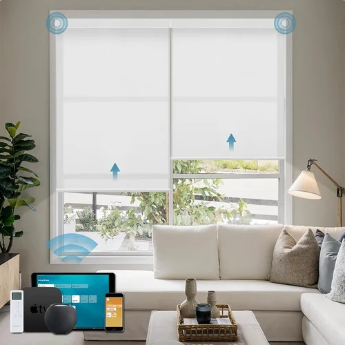 Vista 20 de Cortinas enrollables inteligentes de filtrado de luz motorizadas compatibles con HomeKit, persianas inteligentes para ventanas con 1% de apertura