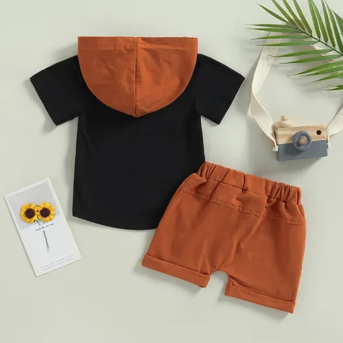 Vista 3 de Mama Is My Bestie, ropa de bebé para niños y niñas, camisa con letras, mameluco + pantalón deportivo de color sólido, traje de verano de 2 piezas