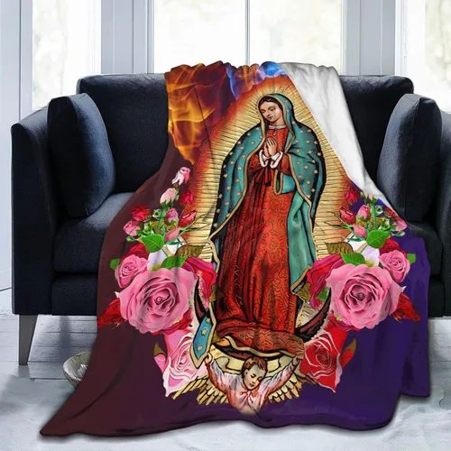 Vista 8 de Manta de regalo católico de Jesús, manta ultrasuave de microforro polar divina misericordia, regalos religiosos cristianos para mujeres, manta