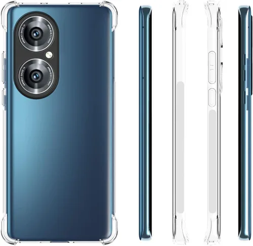 Vista 2 de USTIYA Funda para Huawei P50 Pro Clear TPU Cuatro Esquinas Cubierta Protectora Transparente Suave Funda