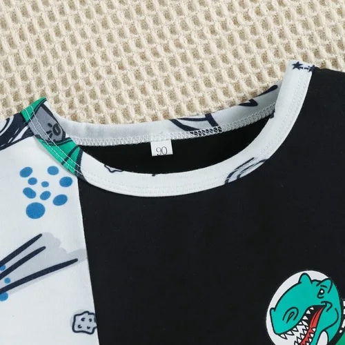 Vista 5 de Hearyoo Conjunto de ropa de 2 piezas con estampado de dinosaurio de manga larga y pantalones para niños pequeños