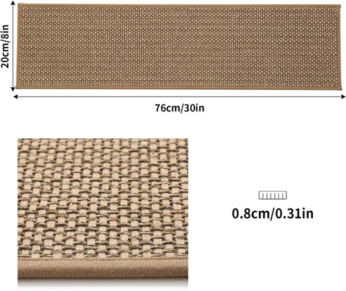 Vista 2 de Qozary Peldaños de escalera para peldaños de madera para interiores, paquete de 15 peldaños de escalera, 8 x 30 pulgadas para escaleras alfombradas