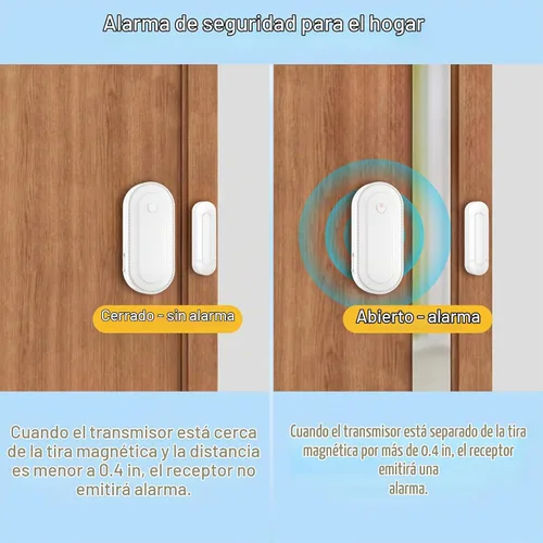 Vista 3 de SURFOU Timbre de sensor de puerta inalámbrico para el hogar - 2 sensores +