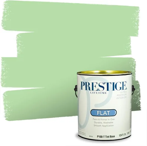 Vista 70 de PRESTIGE Pintura exterior e imprimación en uno, aloe, plano, 1 galón