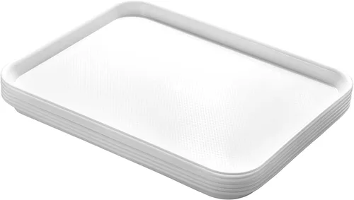 Vista 9 de Aebeky Bandejas de plástico para cafetería, bandejas de comida rápida, 13 x 17 pulgadas, juego de 6 (negro)