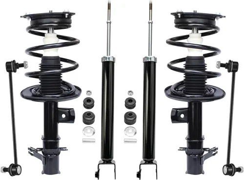 Vista 60 de Detroit Axle - Kit de puntales delanteros de 6 piezas para Ford Escape 2014-2019, 2 puntales y muelles helicoidales, 2 enlaces de barra