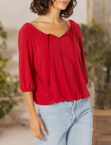Vista 3 de Star Vixen Camiseta de manga 34 para mujer, estilo campesino, con dobladillo elástico