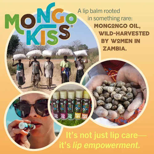 Vista 6 de Eco Lips - Bálsamo labial Mongo Kiss - Paquete de 6 (6 tubos) por Eco Lips 100% orgánica cera de abeja y manteca de cacao para el cuidado