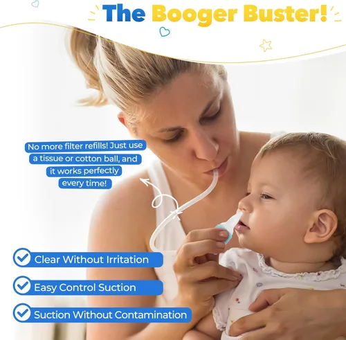 Vista 2 de Mejor aspirador nasal para bebés para el alivio de la congestión nasal, aspirador de moco y mucosa para las madres inteligentes, caja de almacenaje