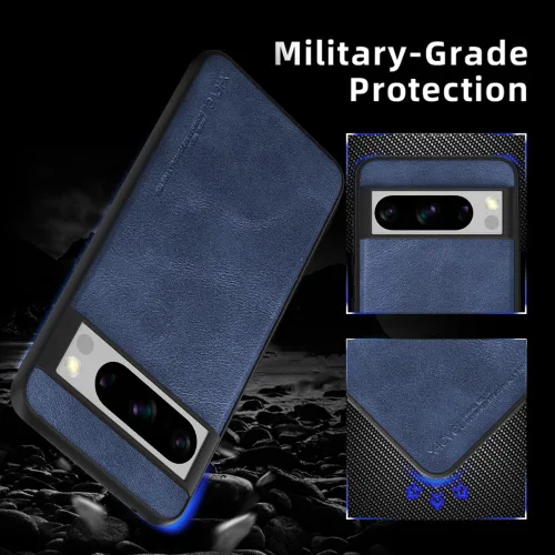 Vista 5 de X-level Funda protectora inalámbrica para Google Pixel 8 Pro, piel azul, ajuste delgado, con protección para lente de cámara
