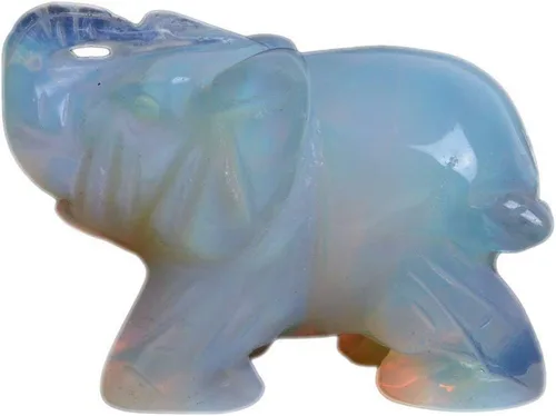 Vista 23 de Angelstones Piedra de sangre africana natural tallada con piedras preciosas de elefante curativo de cristal de guardián, estatua de figurilla