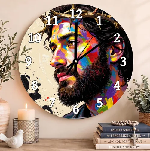 Vista 177 de Reloj con versículo bíblico con citas de Jesús, relojes de 0929Regalos Cristianos (2)