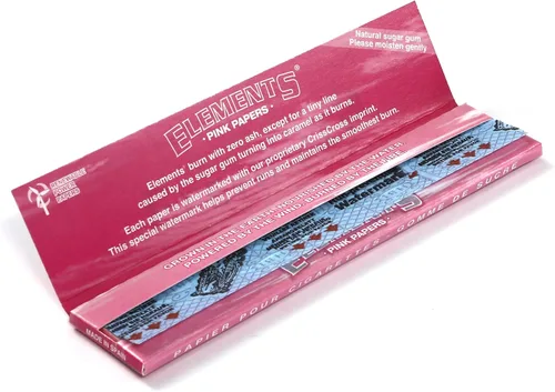 Vista 2 de Elements Papel de liar ultra fino tamaño King Slim PINK - 5 folletos/160 papeles