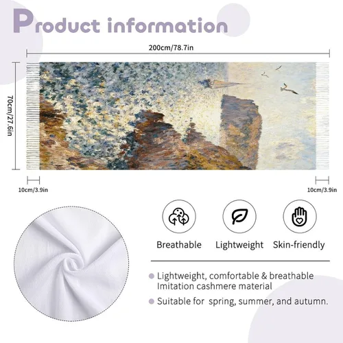 Vista 2 de Cap Negre Watercolor Scarfs for Man Women Winter Scarf Long Shawl Wraps Fashion Classic Tassel Scarfs Soft Blanket Scarves