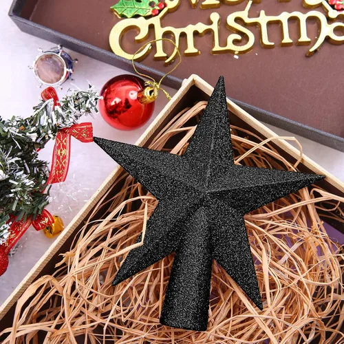 Vista 3 de Aneco Mini adorno para árbol de Navidad con purpurina a prueba de roturas, decoración de árbol de Navidad para adorno de vacaciones o decoración