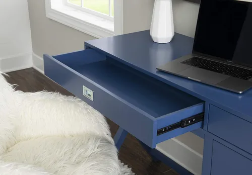 Vista 12 de Linon Sadie - Escritorio de almacenamiento lateral clásico moderno azul marino