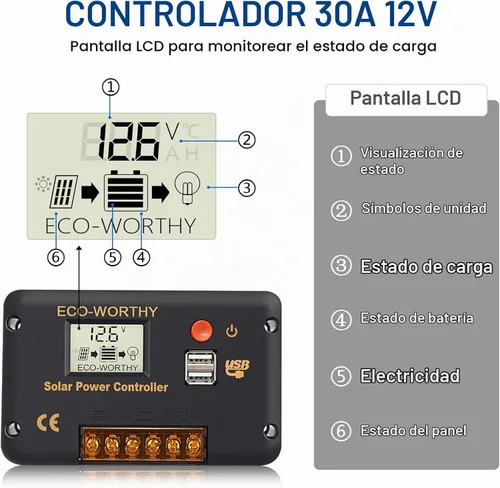 Vista 7 de ECO-WORTHY Kit de panel solar de 100 vatios y 12 voltios para batería de autocaravana, barco, remolque, cabaña de jardín, cobertizo del hogar: panel
