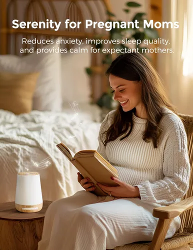 Vista 3 de Momcozy Monitor de bebé inteligente WiFi con cámara y audio y máquina de ruido blanco Momcozy para dormir del bebé con luz nocturna