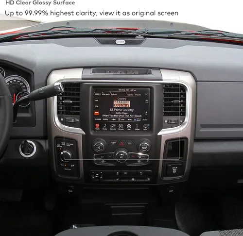Vista 4 de Protector de pantalla de vidrio prémium para Ram 1500 2500HD 3500HD Uconnect 8.4 pulgadas (2013-2024) pantalla táctil (HD transparente)