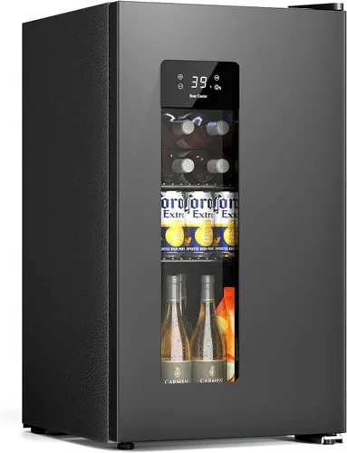 Vista 8 de Antarctic Star Mini refrigerador de 18 litros de 24 latas, refrigerador de bebidas con compresor silencioso, luz LED, refrigerador pequeño