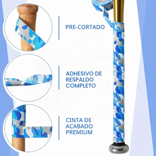 Vista 2 de Sosation 12 rollos de cinta de agarre para bate, cómoda y suave, totalmente adhesiva, para béisbol, sóftbol, precortada, cinta de agarre de bateo