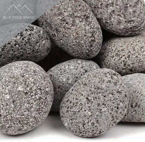 Vista 7 de Lava Rock - Piedras de lava pulidas de 10 libras - Piedras de lava negras y grises de 1 pulgada - Roca volcánica - Rocas de paisajismo - Pequeñas