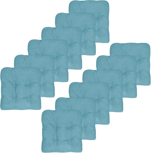 Vista 28 de Sweet Home Collection - Cojín de espuma de memoria triturada para silla premium, con capitoné, parte trasera de goma antideslizante con micropuntos