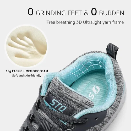 Vista 4 de STQ - Zapatos de caminar para mujer, con cordones, tenis ligeros