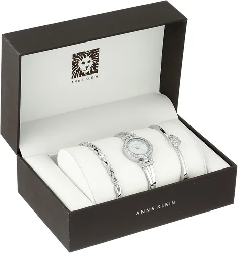 Vista 2 de Anne Klein Womens Premium Crystal Accented Bangle Watch and Bracelet Set