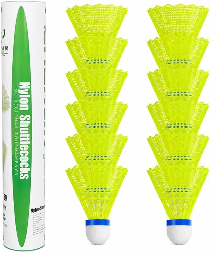 Vista 9 de Badminton Birdies,Badminton Shuttlecocks for Backyard & Baseball Batting Practice,12 Pack Highly Stable & Durable Nylon/Goose Feather Shuttle Balls
