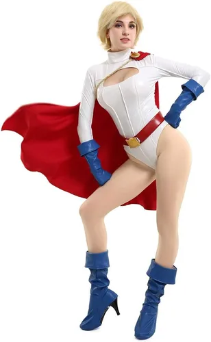 Vista 3 de miccostumes Leotardo de disfraz de anime para mujer con capa roja