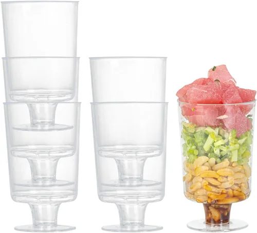 Vista 15 de Restaurantware Vasos de Martini desechables de 3 onzas, 100 mini tazas de Martini de plástico, aperitivo para fiestas o catering, mini vasos