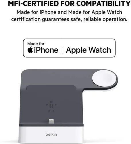 Vista 4 de Belkin Powerhouse - Base de carga para Apple Watch y base de carga para iPhone, Negro