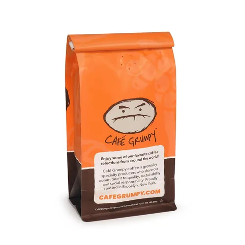 Vista 4 de Café Grumpy Café - Colombia granos enteros arábica, bolsa de 12 onzas, origen único, tostado medio, goteo, prensa francesa, vertido, cerveza fría