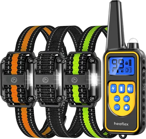 Vista 10 de Collar eléctrico de entrenamiento para perros con control remoto de 1640 pies, E-Shock, modos de entrenamiento seguros, collares impermeables IP67
