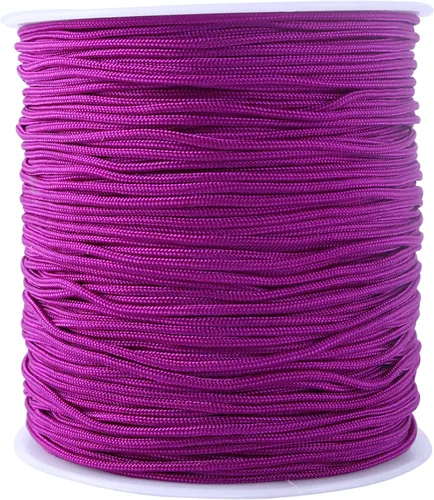 Vista 108 de KONMAY 1 rollo de cuerda de nailon de 150 yardas, trenzado de 0.016 in de nailon Shamballa Macramé/cordón de cuentas, cordón de nudo chino, cuerda