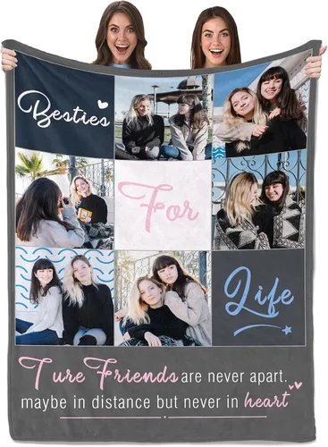 Vista 8 de Envío al día siguiente, regalos de cumpleaños para mejores amigas, manta personalizada con fotos, regalos de manta para mejores amigas y BFF, regalo