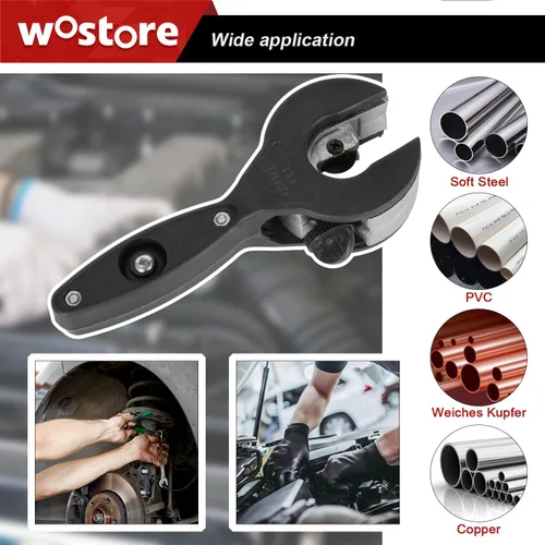 Vista 7 de Wostore Cortador de tubos de trinquete, 1/4"-7/8" OD (0.236-0.906 in) 2 en 1 con hoja de repuesto, agarre ergonómico para tubos de metal blando