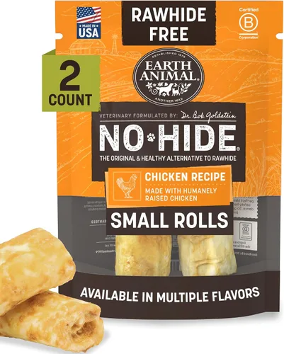 Vista 19 de Earth Animal No Hide - Masticables sin cuero para perros pequeños, sabor a tocino y queso de hamburguesa de la parrilla, libres de cuero crudo - 6