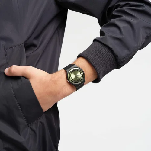 Vista 3 de Swatch Colección nuevo reloj de cuarzo estándar de Gent BIOCERAMIC Leafy LINE, Verde